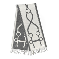 Cashmere Casaque Mors Muffler Ivoire Gris Flanelle