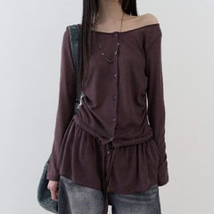 Soft V-neck knitted casual top