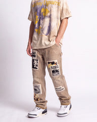 Mixed Emotions Newspaper Carpenter Pants Khaki