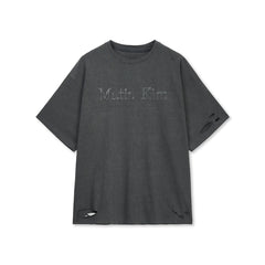DISTRESSED LOGO TOP IN CHARCOAL