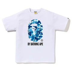 BAPE Style Camo Big Ape Head Short-Sleeve Tee - White/Blue