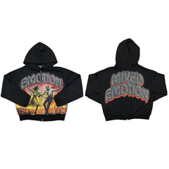 Rhinestone Graphic Full-Zip Hoodie