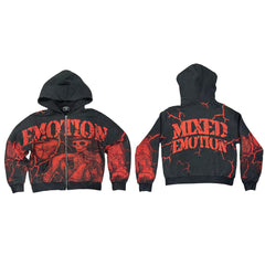 Dark Aesthetic Graphic Zip-Up Sweatshirt