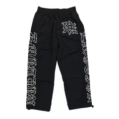 Gothic Rhinestone & Studded Track Pants - Black