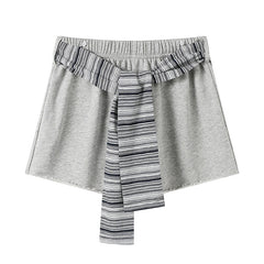 Vortex printed small pocket rolled elastic waistband detachable sports sweatpants casual shorts