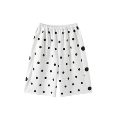 Dot-patterned casual seven-inch pants, versatile and comfortable