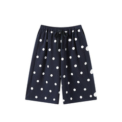 Dot-patterned casual seven-inch pants, versatile and comfortable