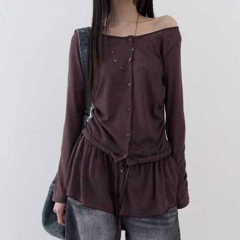 Soft V-neck knitted casual top