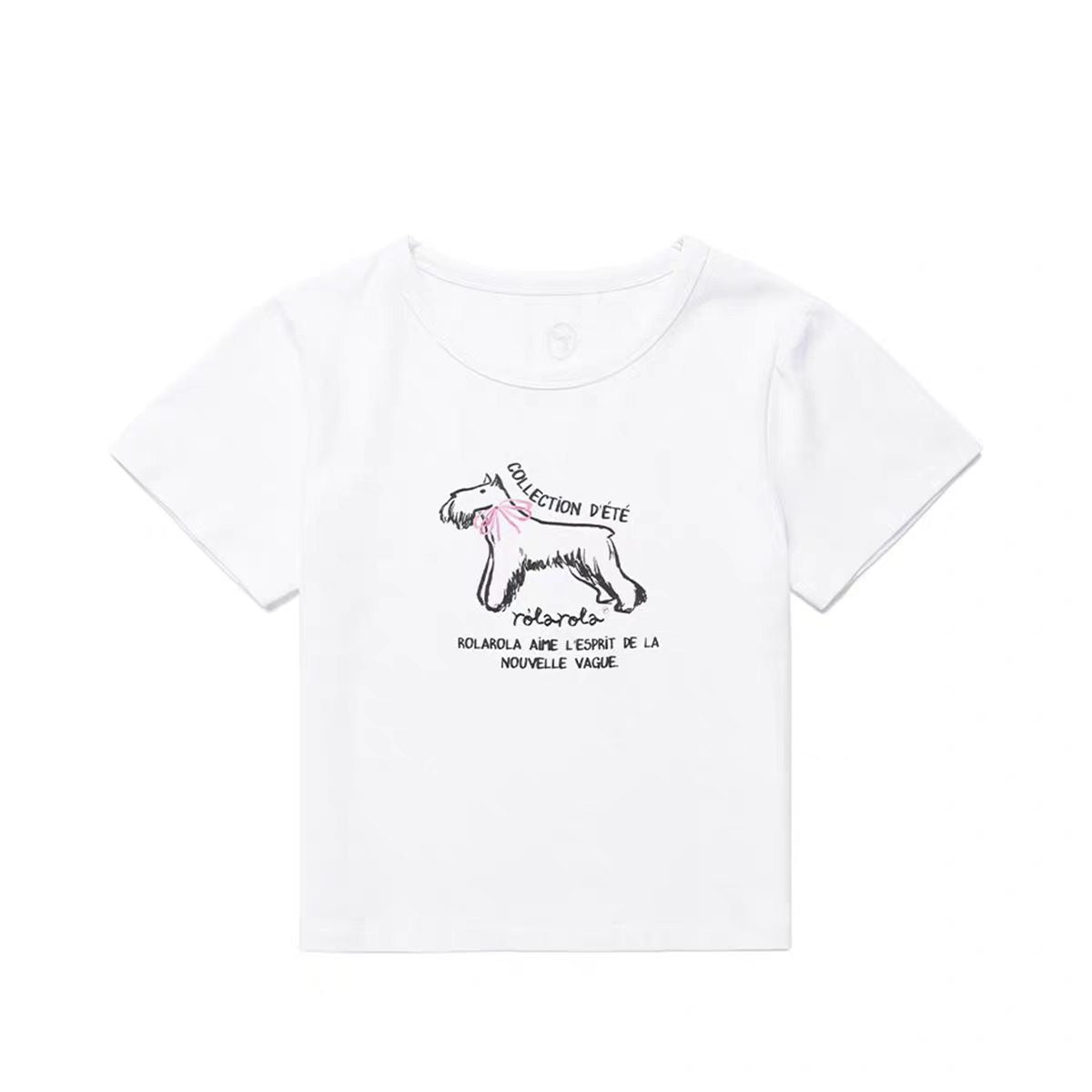 ROLAROLA Bow Puppy Crop T-Shirt