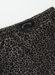 [w-pts25-071] Viper Logo 2-Way Curved Jogger Trousers - Black Leopard