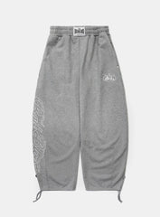 [w-pts25-019] Mystic Capsule 2 Way Curved Jogger Trousers - Grey