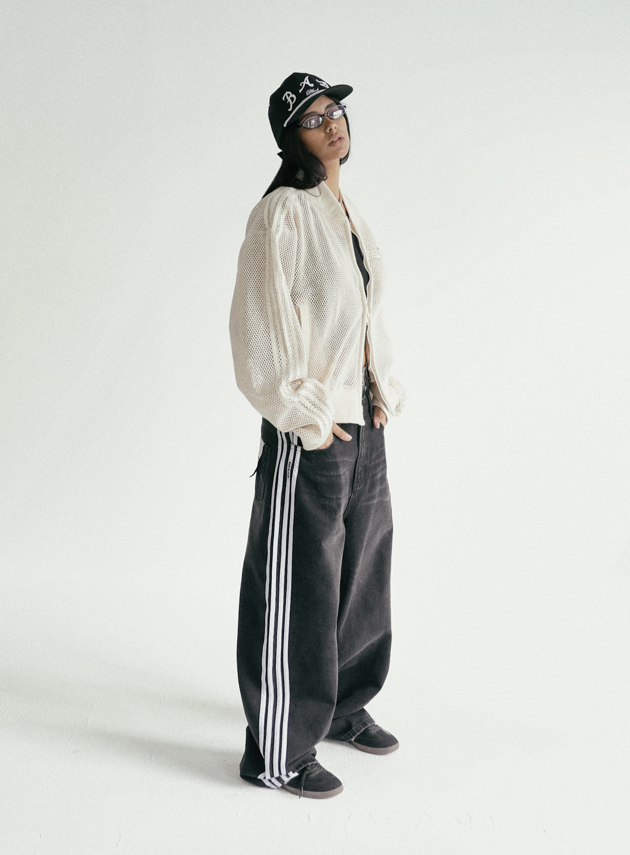 [w-jeans24-003] Billy Track Jeans Baggy Fit - Black