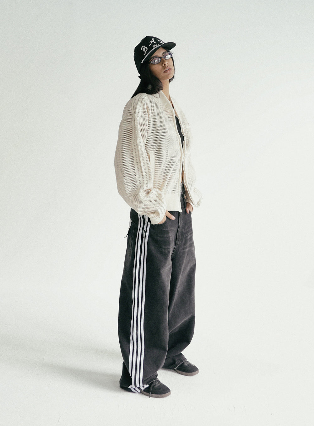 [w-jeans24-003] Billy Track Jeans Baggy Fit - Black