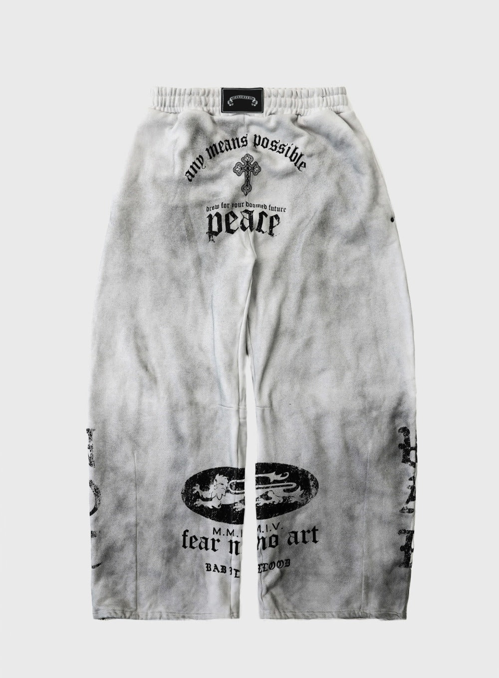[w-pts25-052] PEACE NOT WAR Jogger - Dusty White