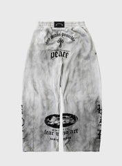 [w-pts25-052] PEACE NOT WAR Jogger - Dusty White