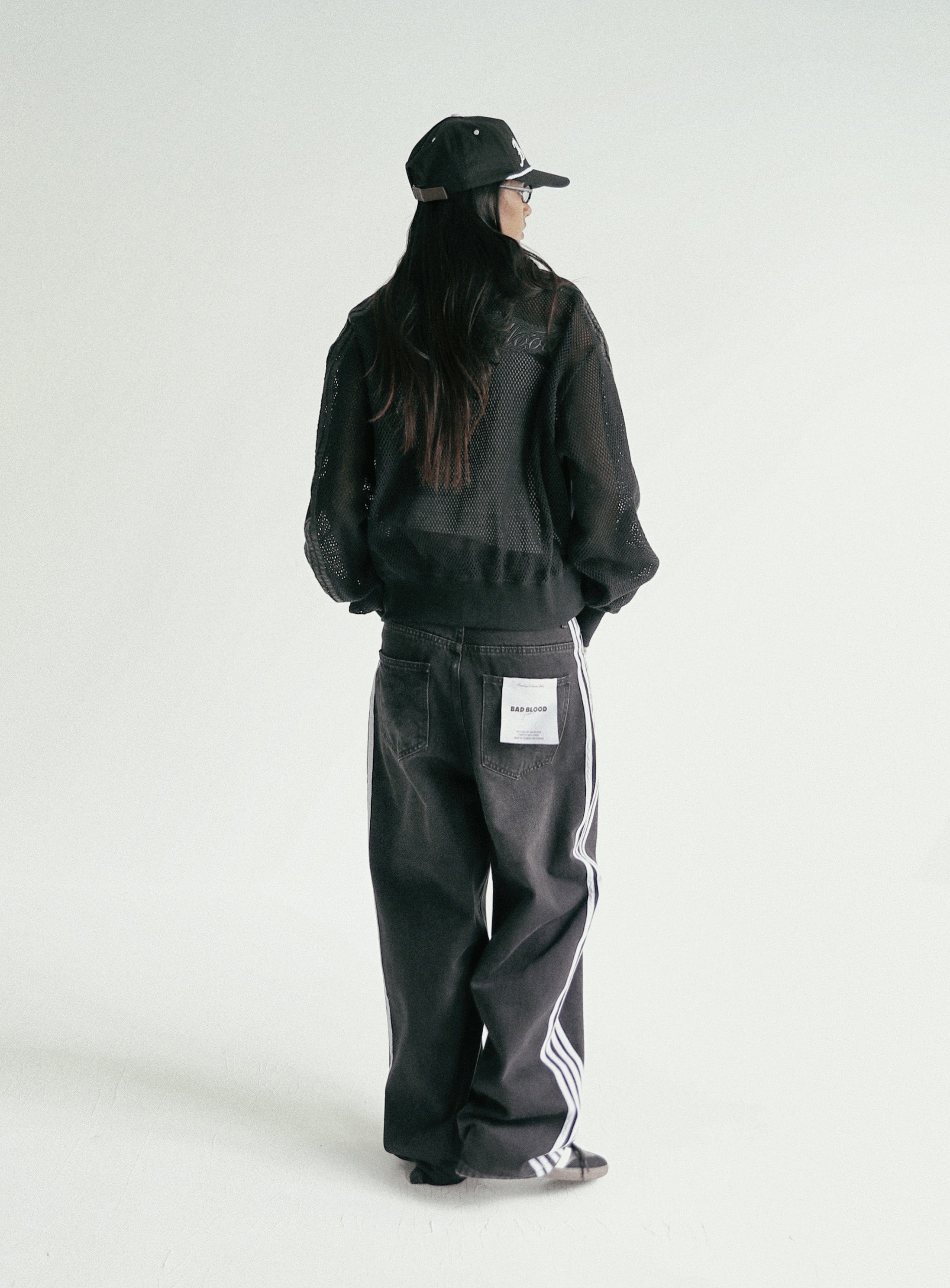 [w-jeans24-003] Billy Track Jeans Baggy Fit - Black