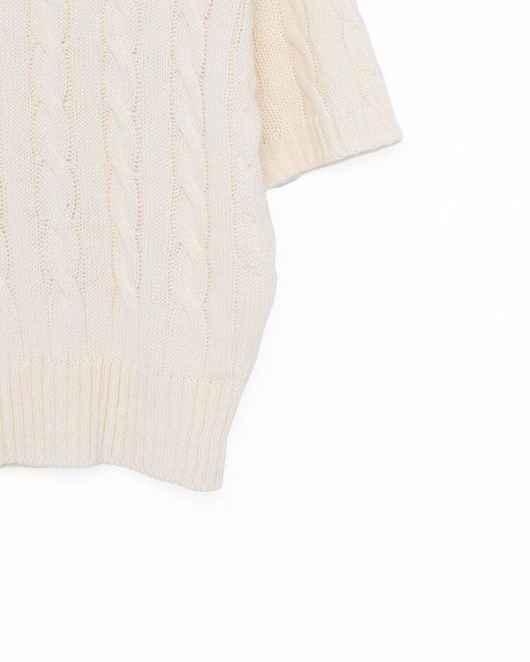 Twisted short-sleeved knitted T-shirt