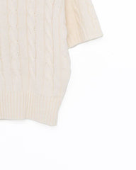 Twisted short-sleeved knitted T-shirt