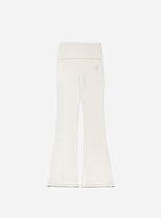 [w-pts24-055] Beyond Soft Fold Over Bootcut Pants - Cream