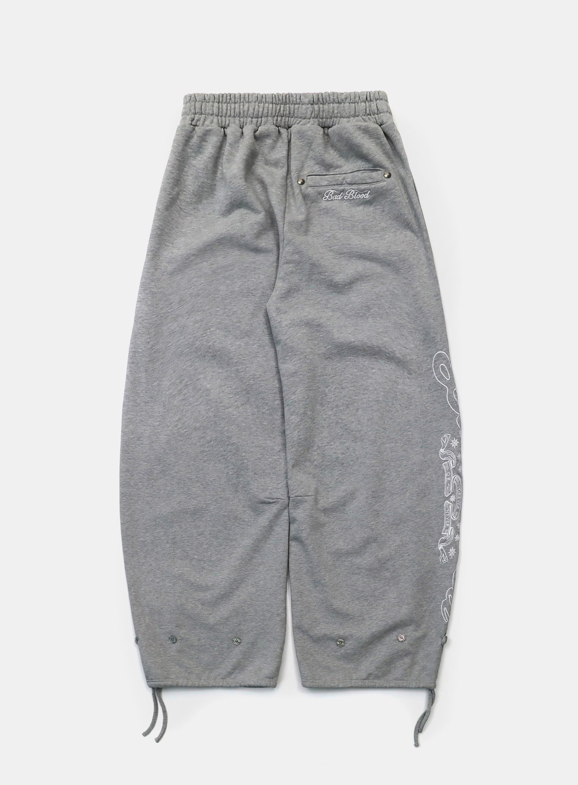 [w-pts25-019] Mystic Capsule 2 Way Curved Jogger Trousers - Grey