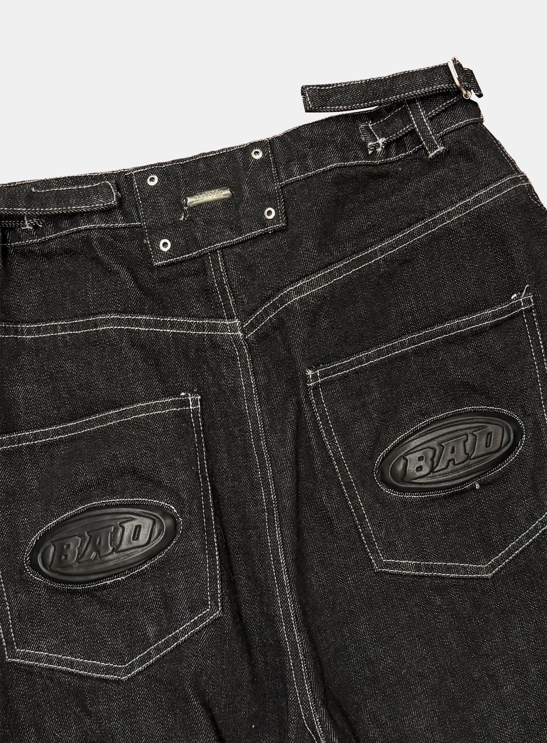 [w-pts25-030] Squad Convex Pants - Denim Black