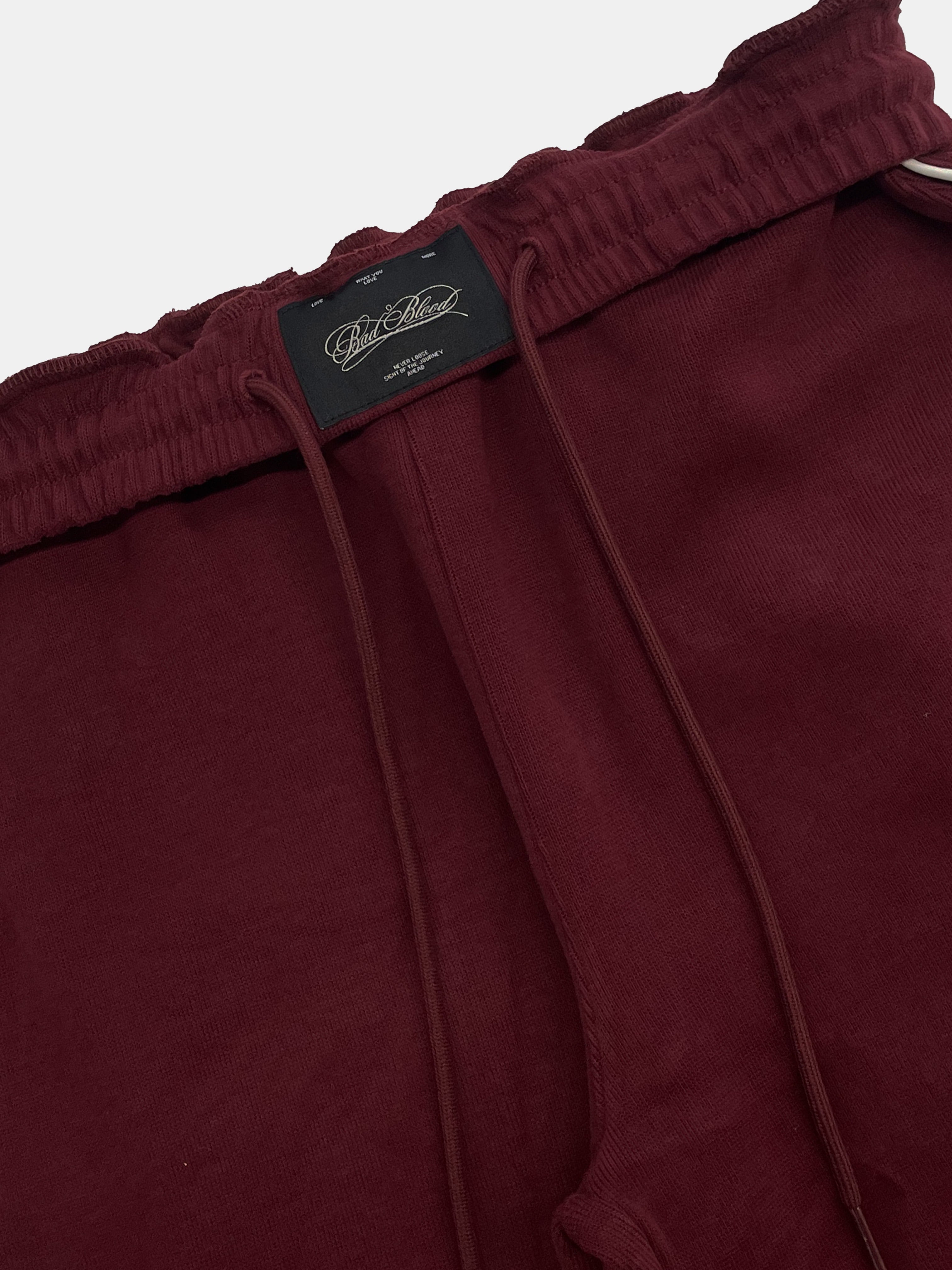 [w-pts25-049] Dark Classic Pinstripe Track Pants - Wine