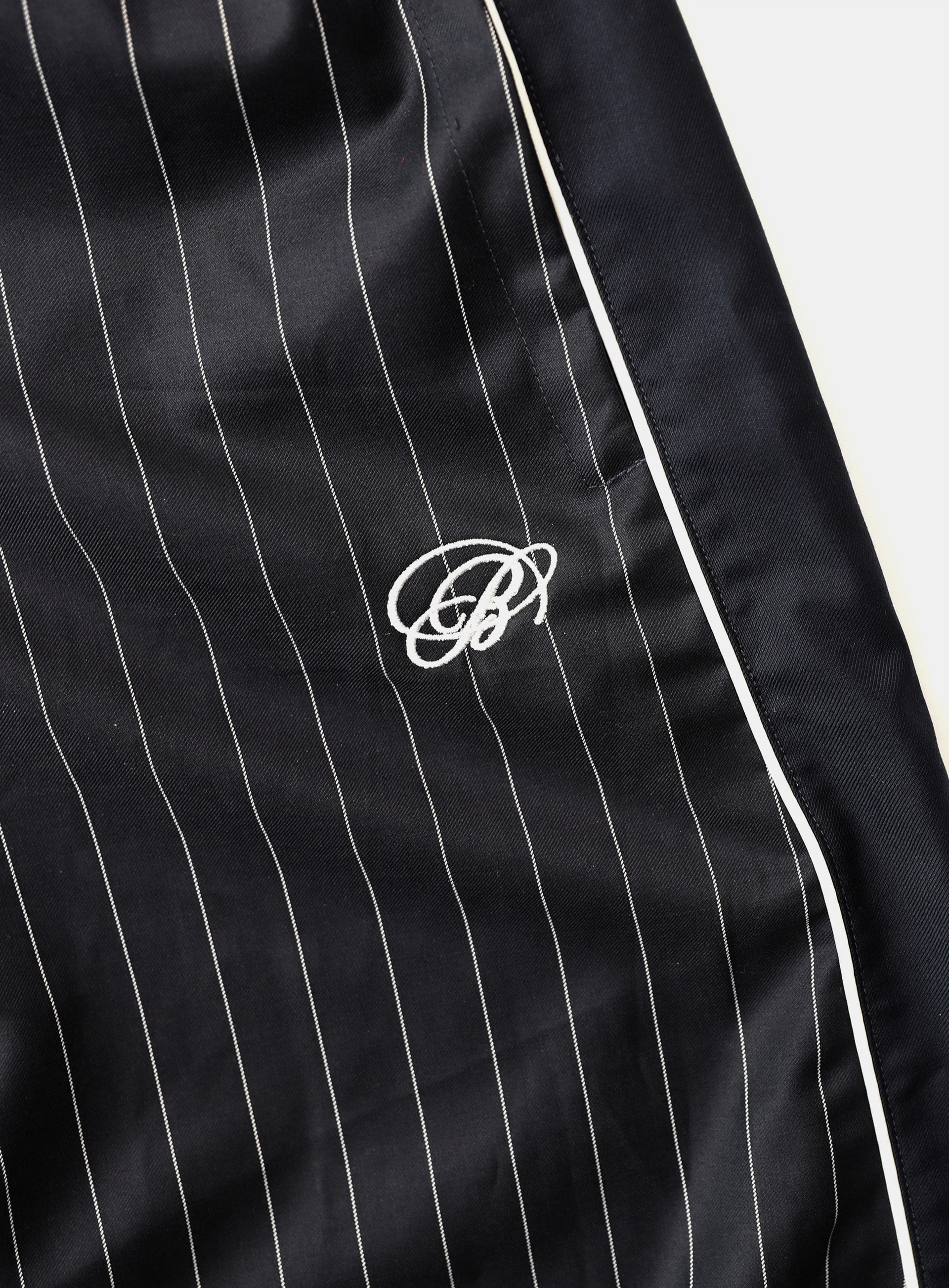 [w-pts25-050] Dark Classic Pinstripe Track Pants - Navy