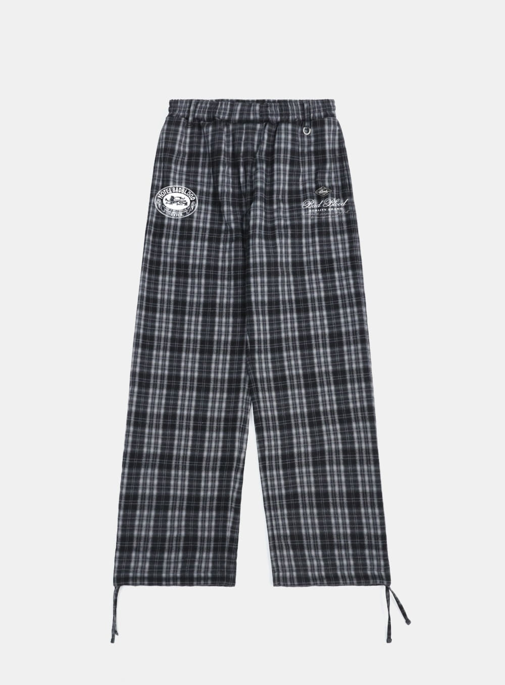 [w-pts25-008] Classic Check 2 Way Jogger Trousers - Black