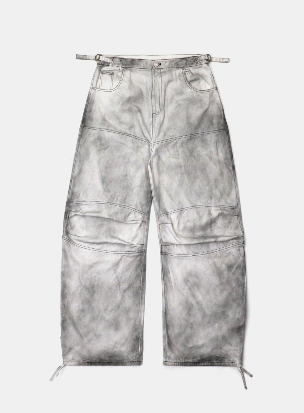 [w-pts25-029] Squad Convex Pants - Denim White
