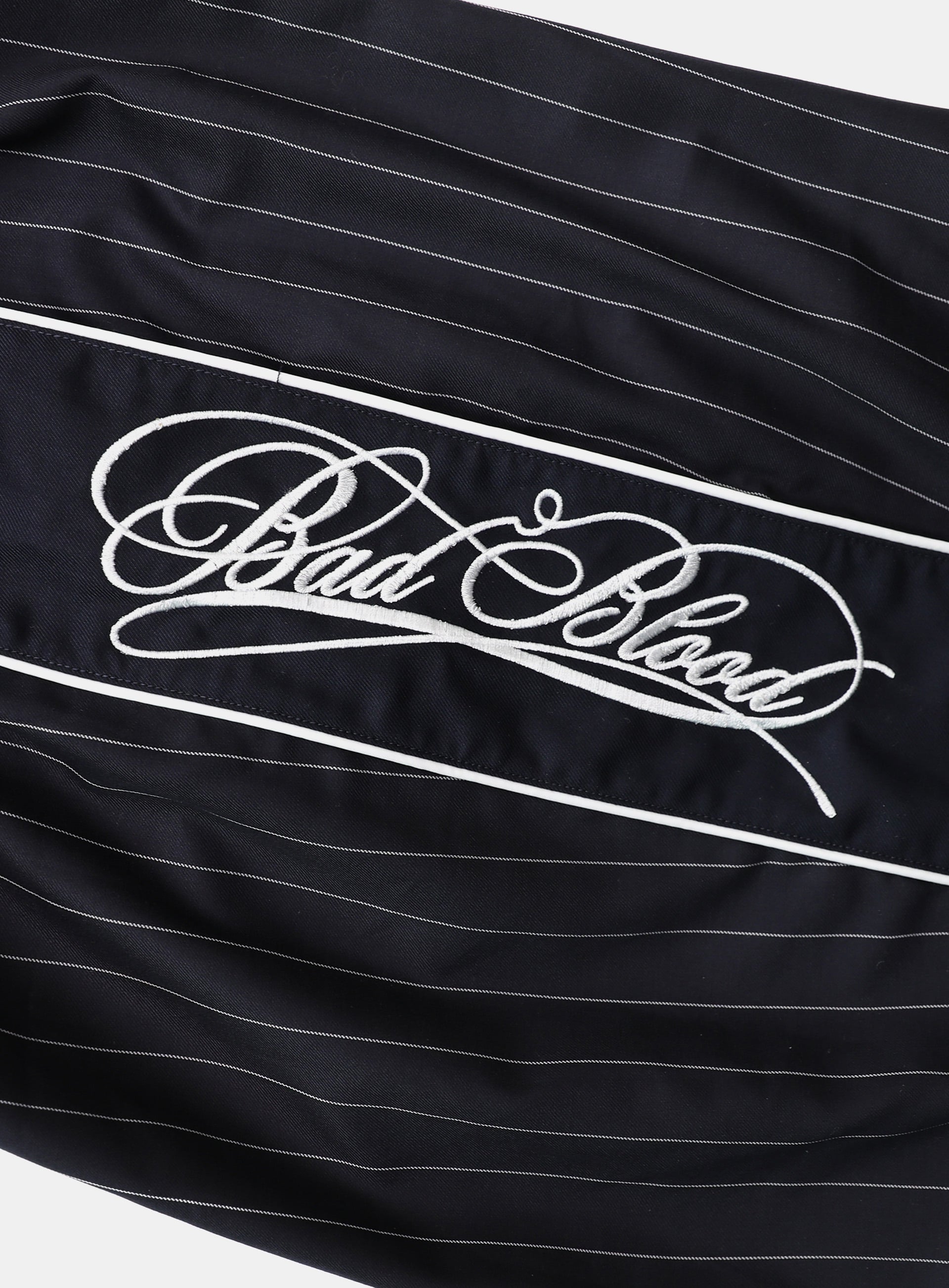 [w-pts25-050] Dark Classic Pinstripe Track Pants - Navy