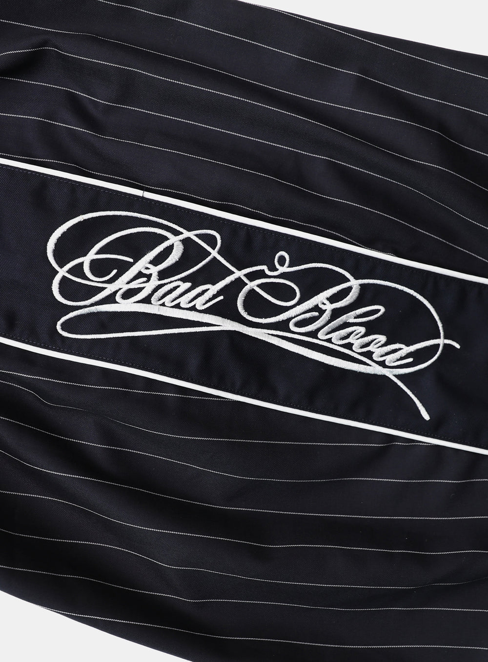[w-pts25-050] Dark Classic Pinstripe Track Pants - Navy