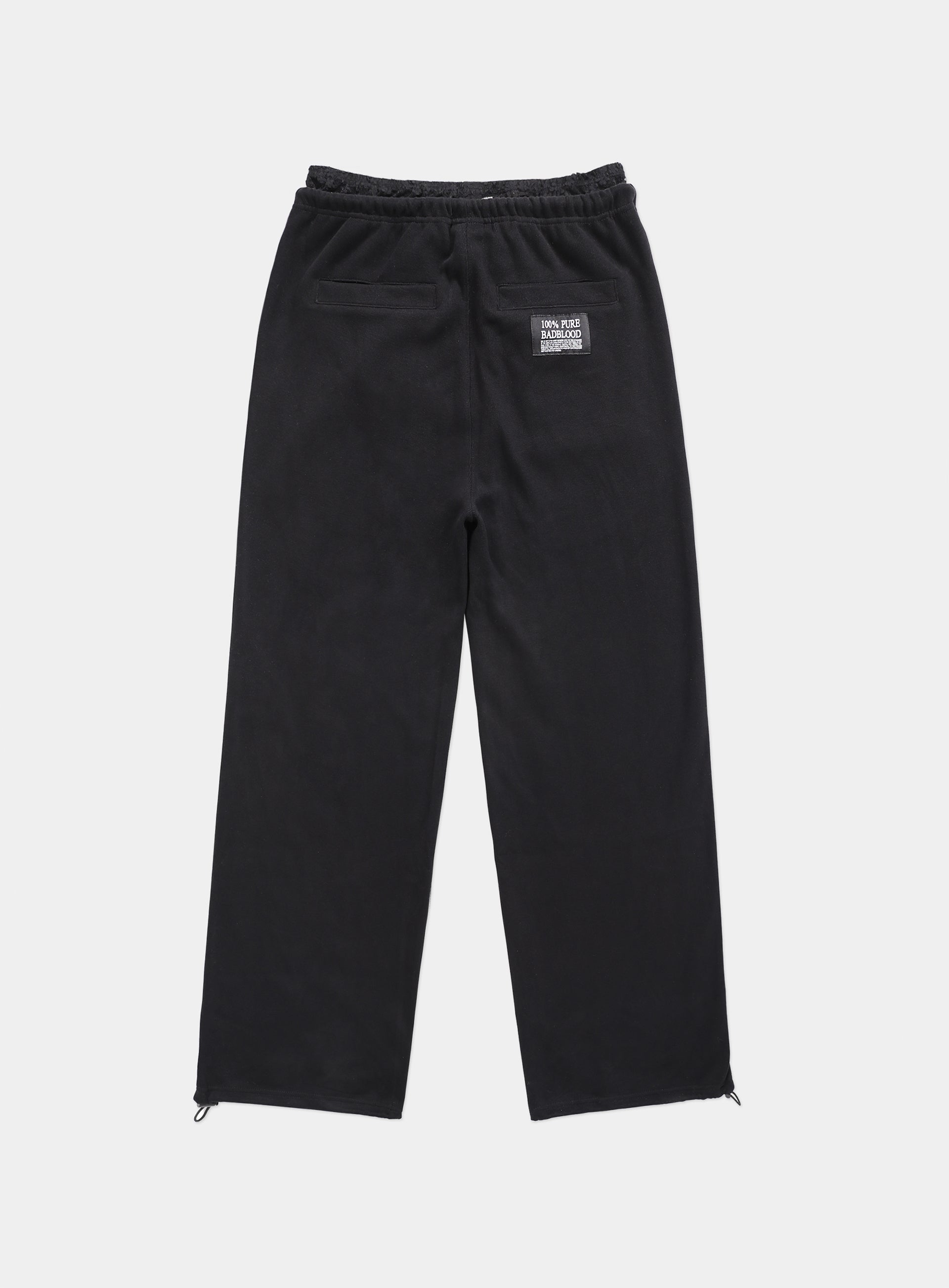 [w-pts23-057] Pure Lace Trim Jogger - Black