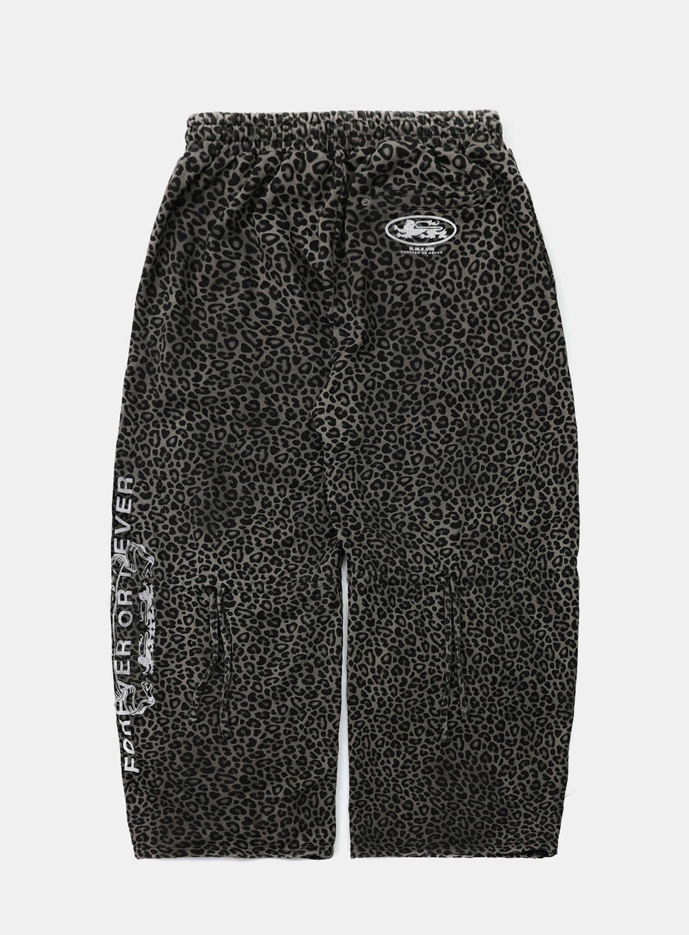 [w-pts25-071] Viper Logo 2-Way Curved Jogger Trousers - Black Leopard