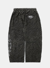 [w-pts25-071] Viper Logo 2-Way Curved Jogger Trousers - Black Leopard