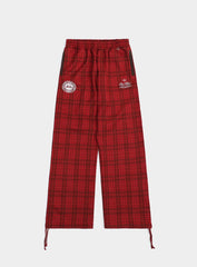 [w-pts25-006] Classic Check 2 Way Jogger Trousers - Red