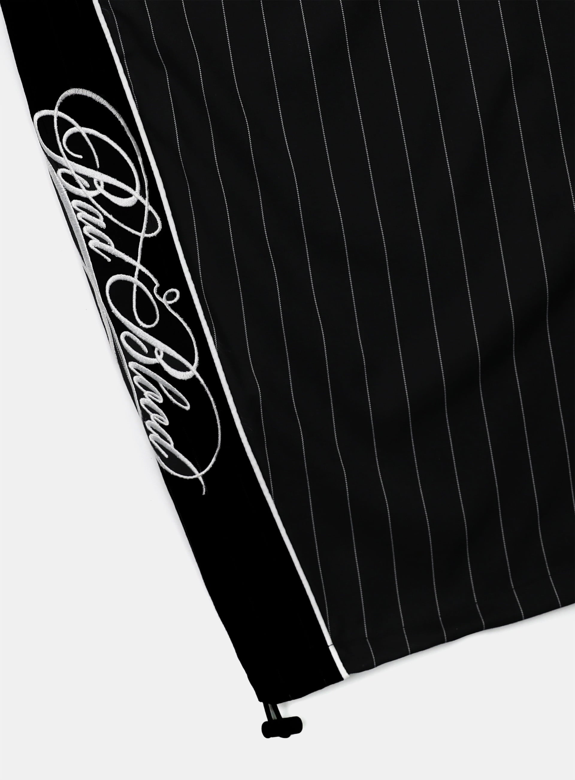 [w-pts25-024] Dark Classic Pinstripe Track Pants - Black