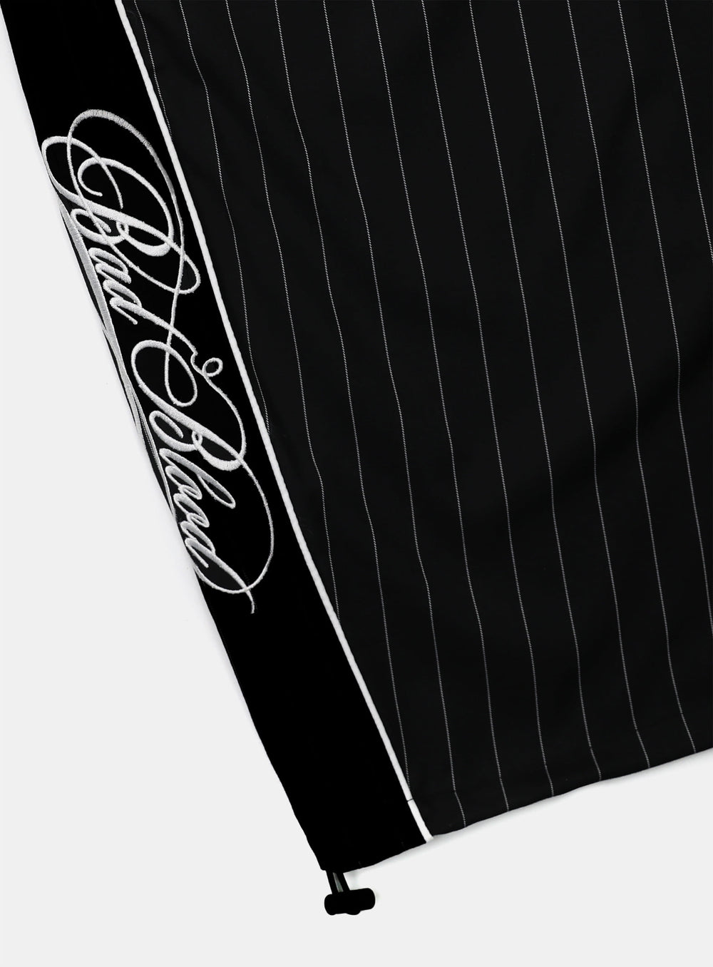 [w-pts25-024] Dark Classic Pinstripe Track Pants - Black