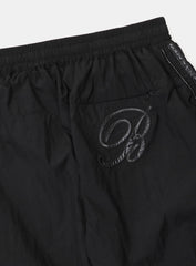 [w-pts25-013] Dark Billy Nylon Curved Track Pants - Black