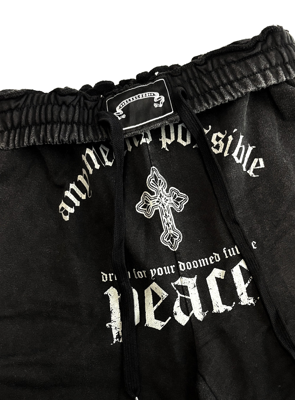 [w-pts25-054] PEACE NOT WAR Jogger - Dusty Black