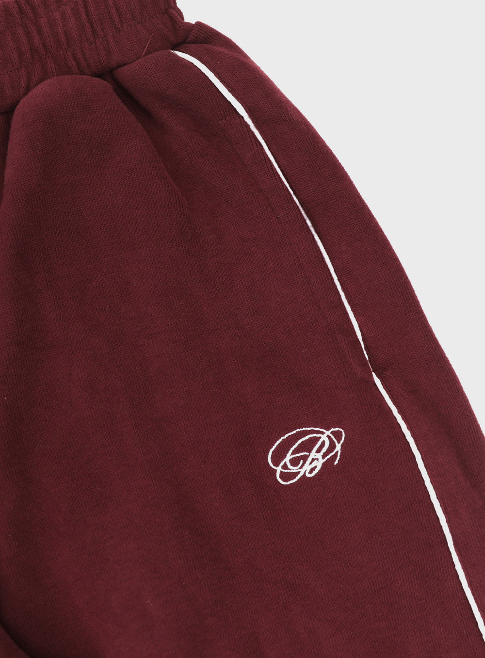 [w-pts25-049] Dark Classic Pinstripe Track Pants - Wine