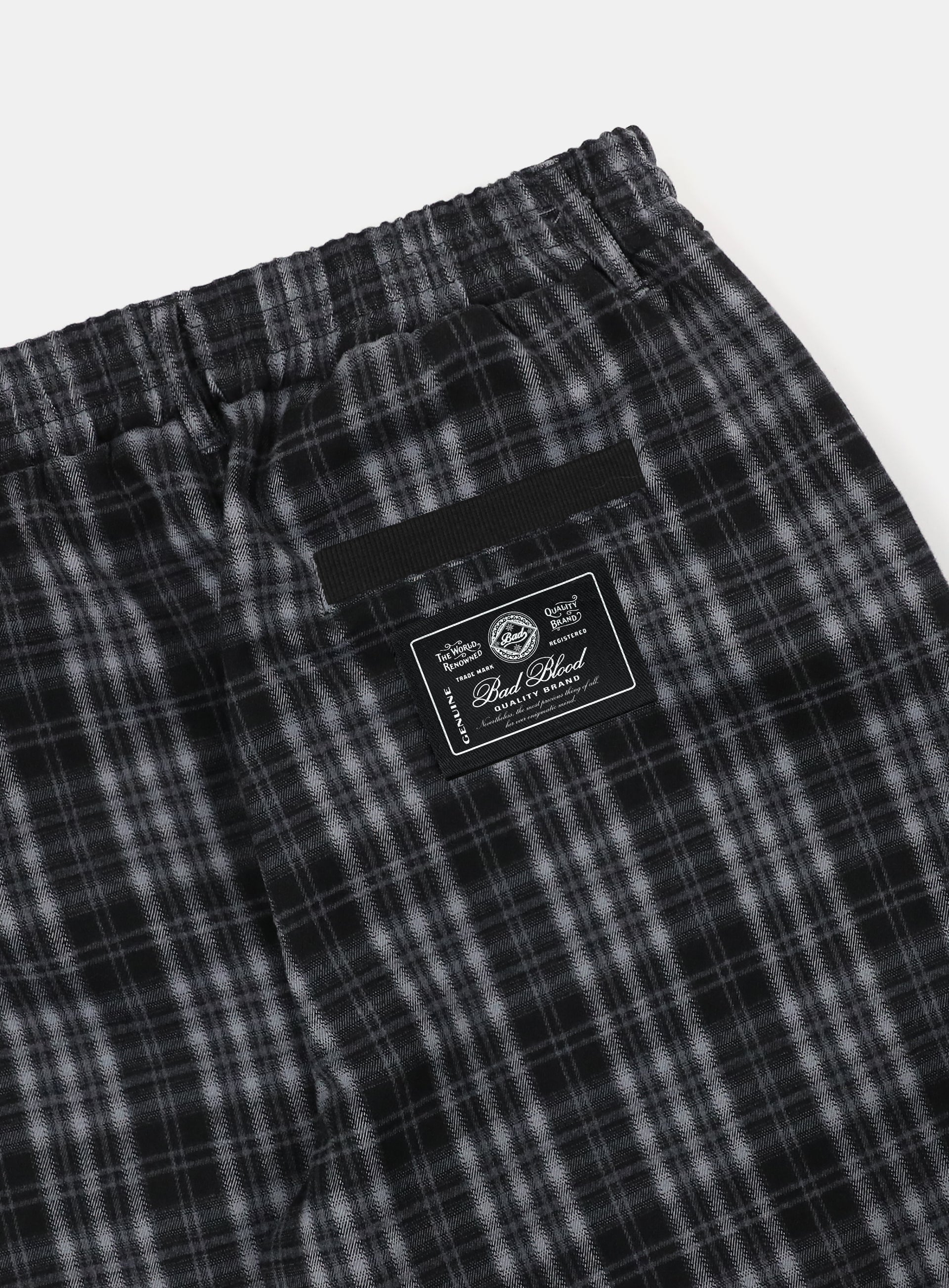 [w-pts25-008] Classic Check 2 Way Jogger Trousers - Black
