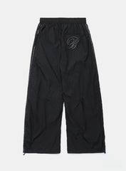 [w-pts25-013] Dark Billy Nylon Curved Track Pants - Black