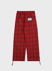 [w-pts25-006] Classic Check 2 Way Jogger Trousers - Red
