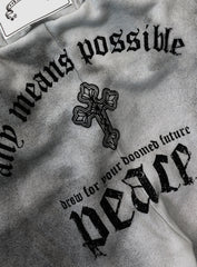 [w-pts25-052] PEACE NOT WAR Jogger - Dusty White