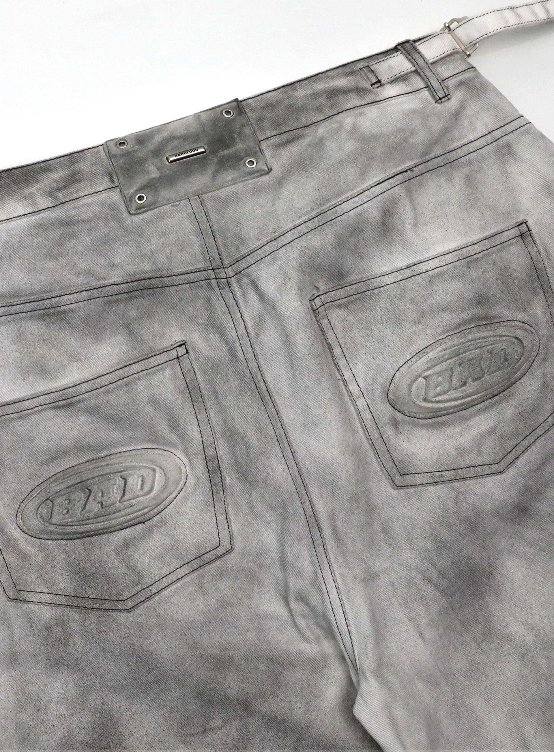 [w-pts25-029] Squad Convex Pants - Denim White