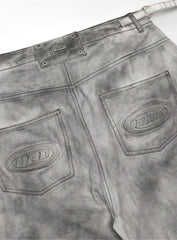 [w-pts25-029] Squad Convex Pants - Denim White