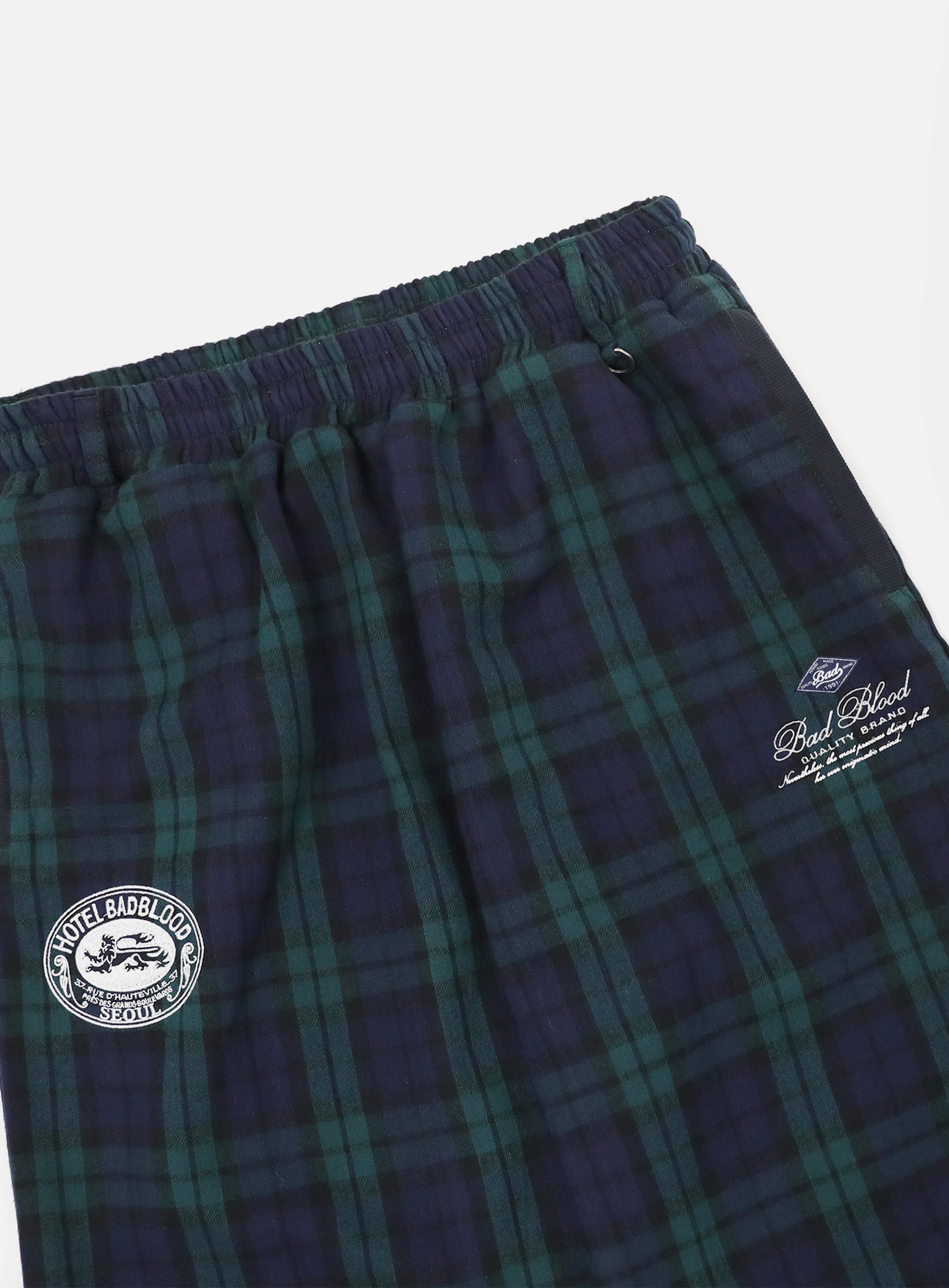 [w-pts25-007] Classic Check 2 Way Jogger Trousers - Green