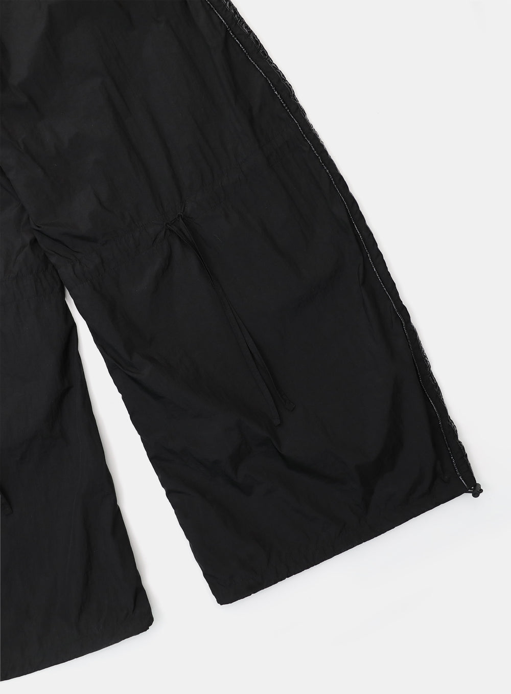 [w-pts25-013] Dark Billy Nylon Curved Track Pants - Black
