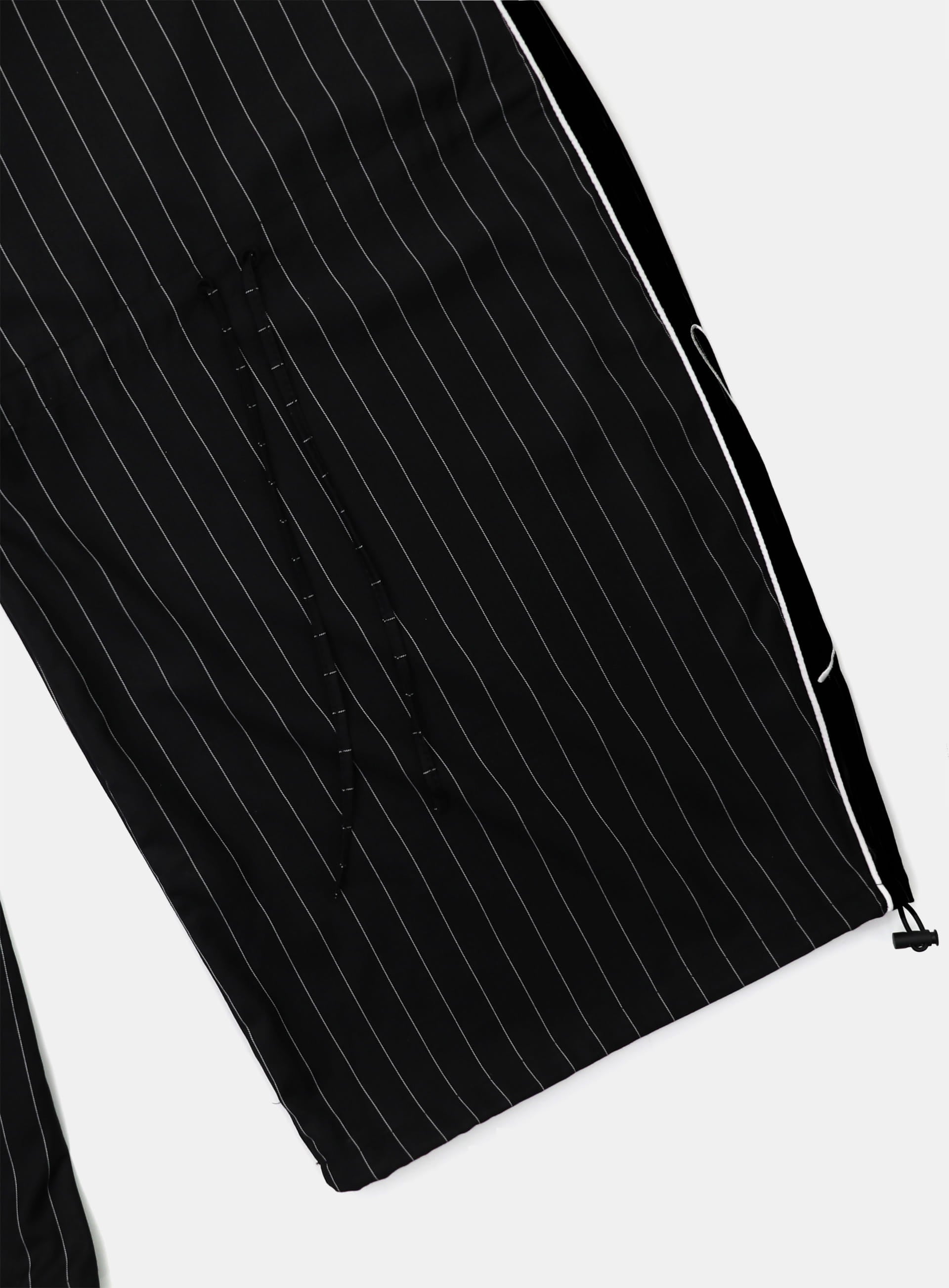 [w-pts25-024] Dark Classic Pinstripe Track Pants - Black