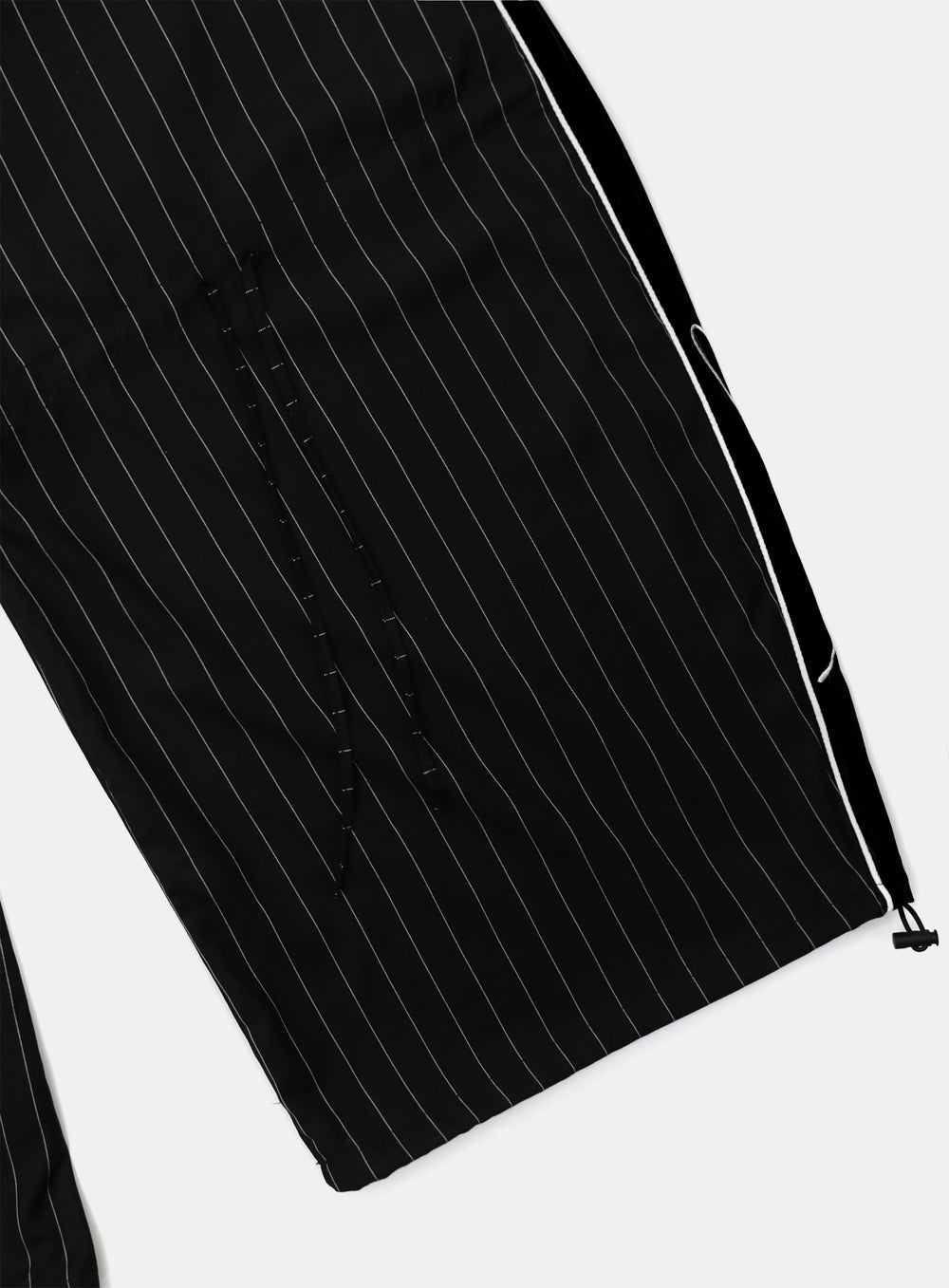 [w-pts25-024] Dark Classic Pinstripe Track Pants - Black